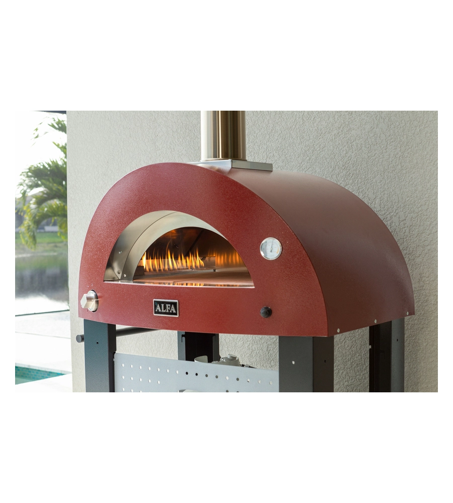 Forno pizza a gas alfa "moderno" colore rosso 2 pizze