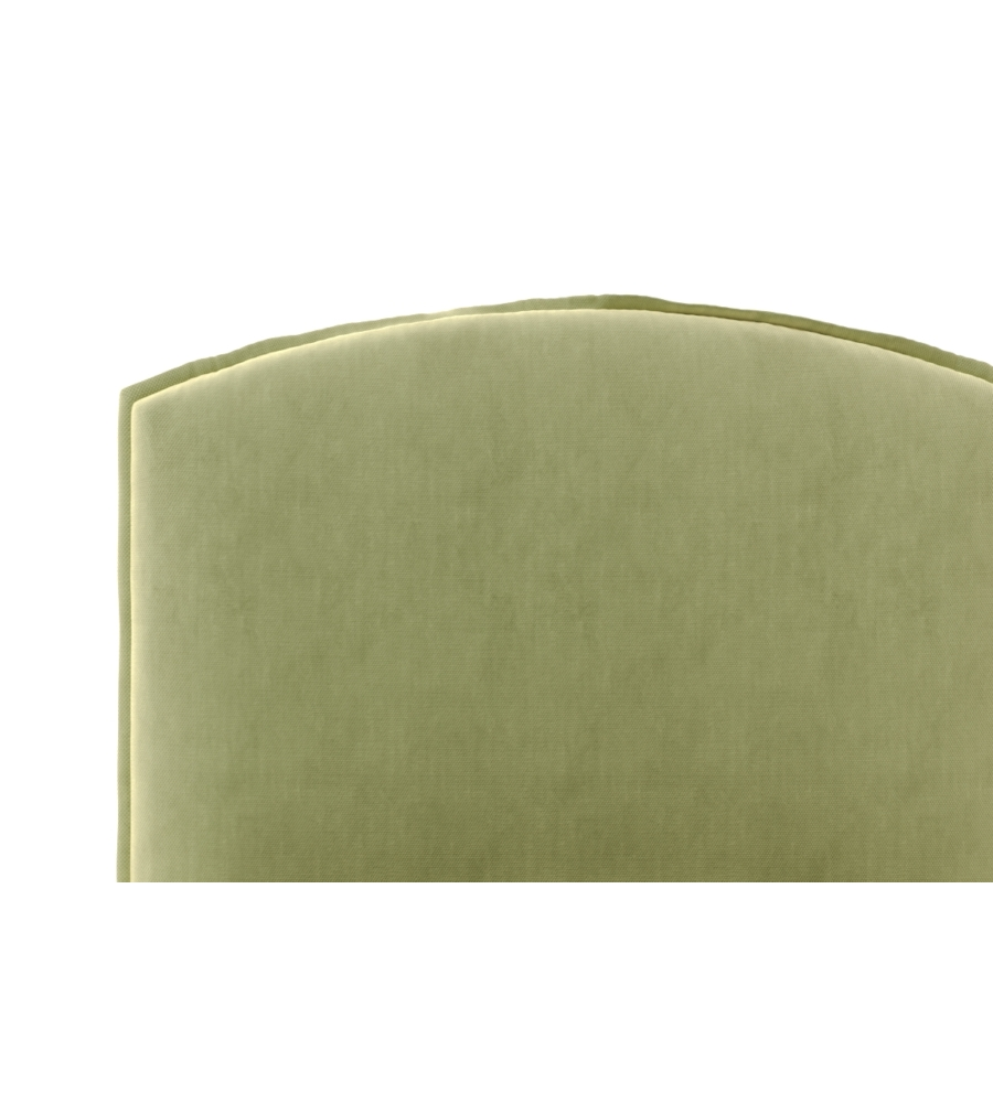 Letto singolo "moon" in tessuto colore verde con rete e contenitore, 90x190 cm