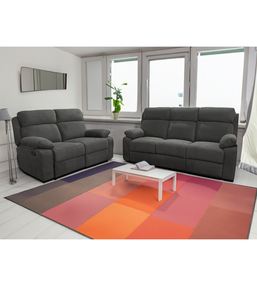 DIVANO 3 POSTI BELLAHOME "ANNIKA" CON RECLINER MANUALE, 198X93X101 CM