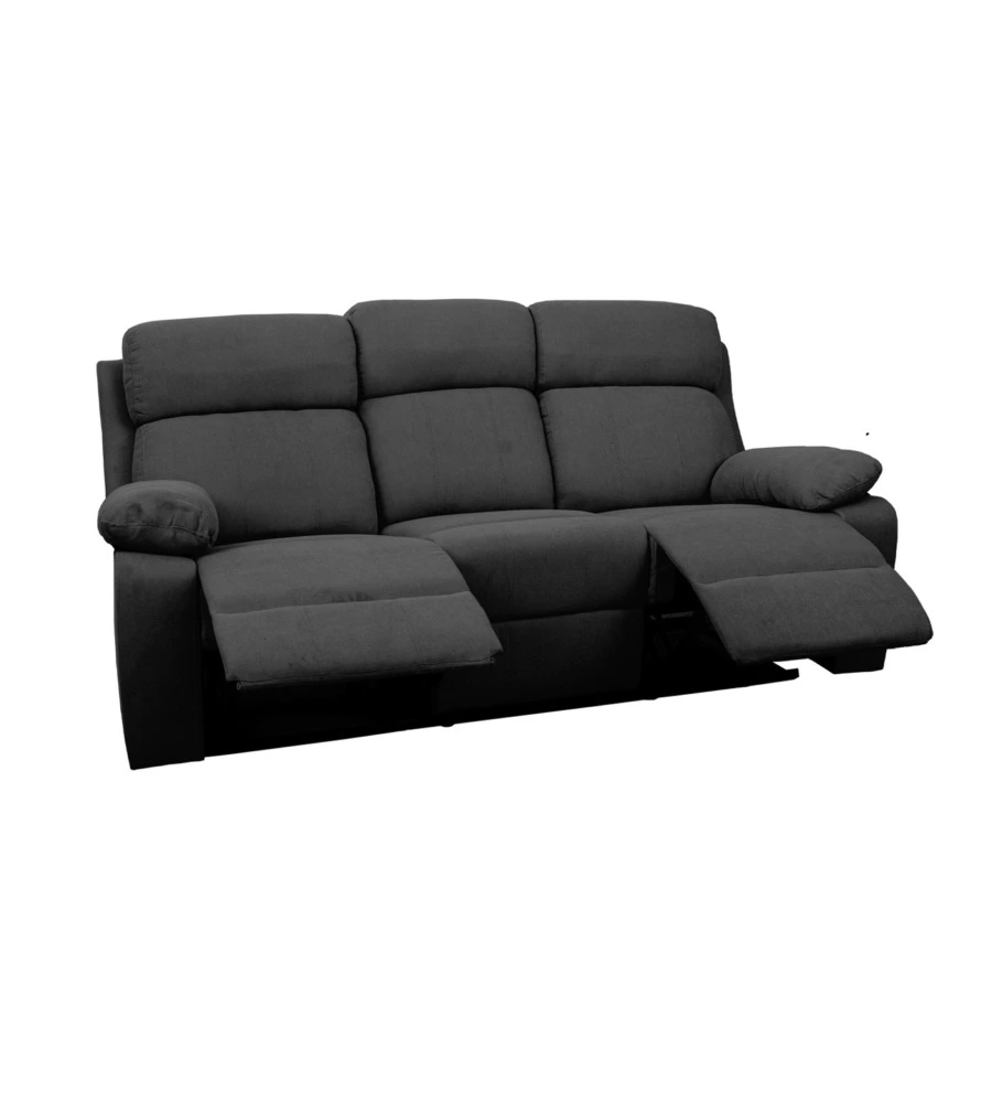 Divano 3 posti bellahome "annika" con recliner manuale, 198x93x101 cm