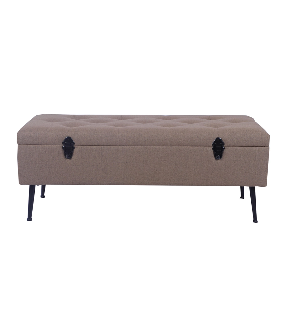 Panchina contenitore bellahome "lisa" in tessuto marrone, 102x44x40 cm