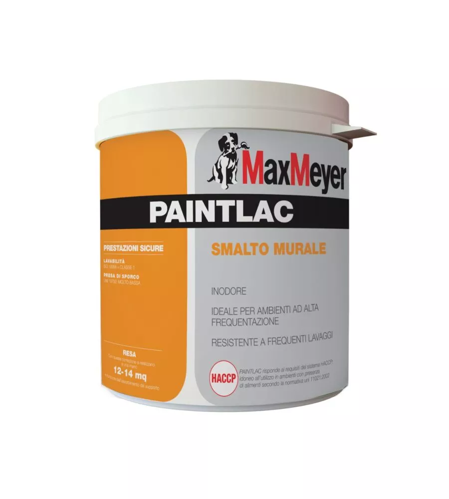 Smalto murale max meyer "paintlac" colore bianco satinato, 1 litro