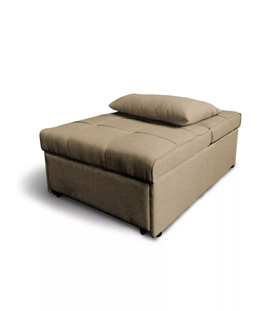 Pouf 3 in 1 bellahome "king" trasformabile in poltrona e letto tortora 112x81x88 cm