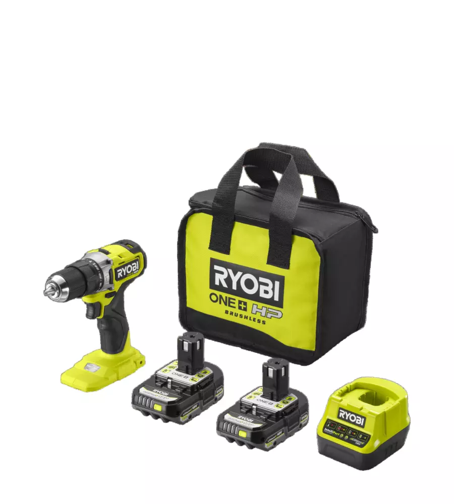 Trapano avvitatore brhsless ryobi "rpd18c-220s" con due batterie , 18v 2 ah