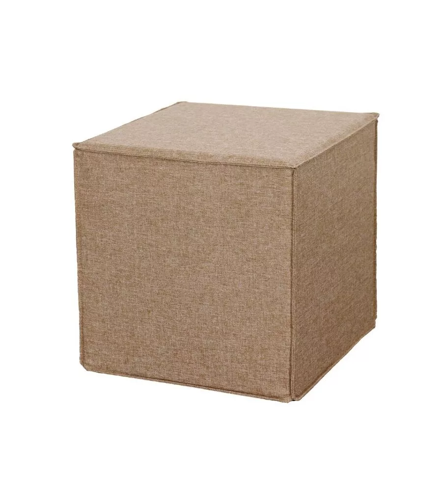 Pouf pieghevole bellahome "dado" in tessuto rimovibile cammello, 41x41x41 cm