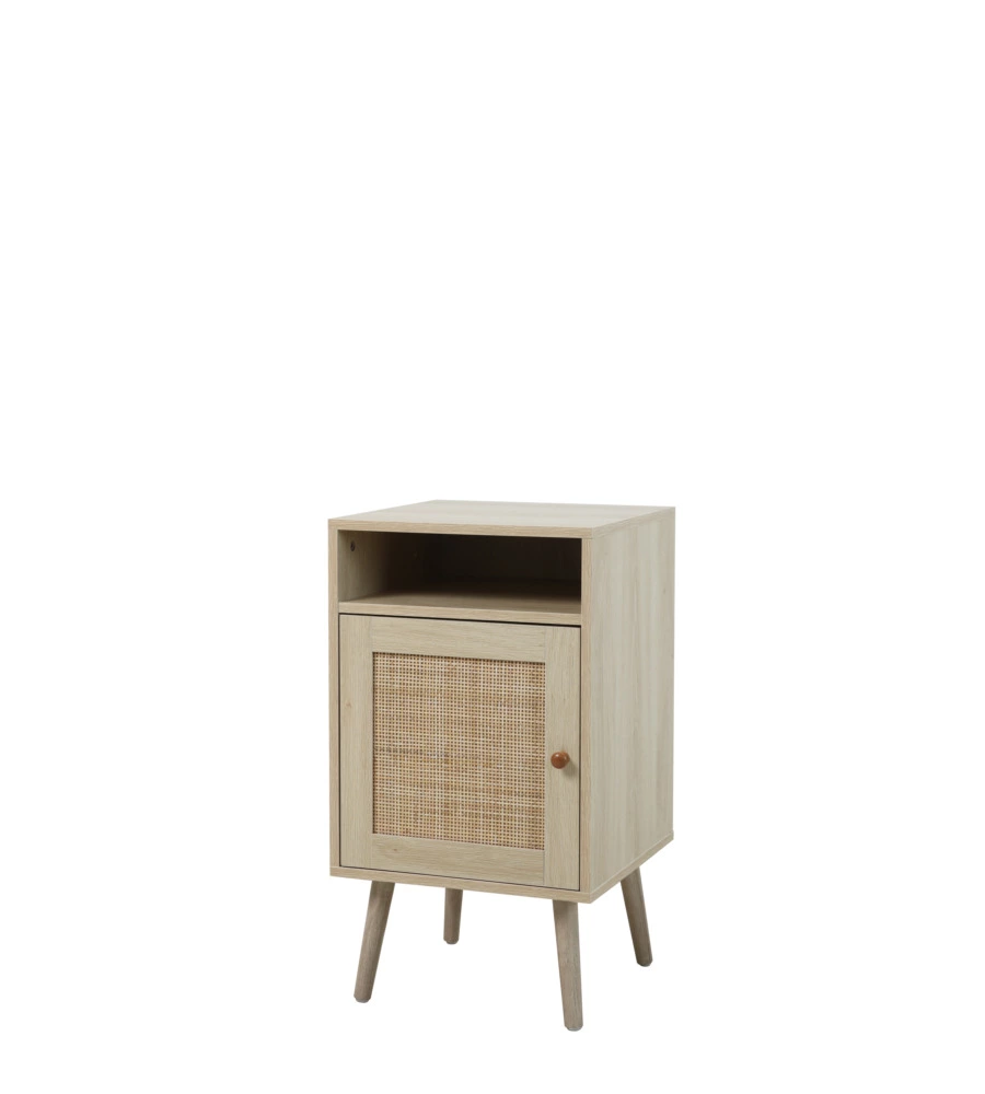 Mobiletto multifunzionale bellahome con porta battente in rattan 40x39x71 cm