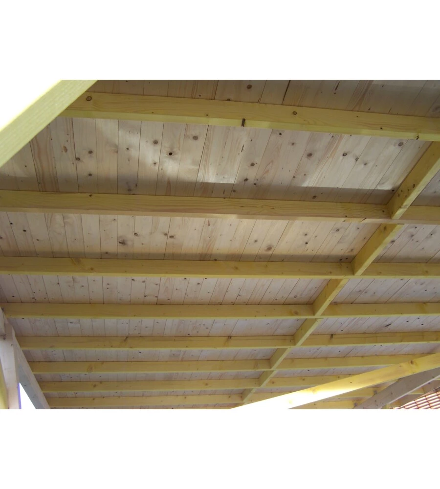 Carport auto in legno habrita "av 4563 bm" 2 posti 6,32x4,50x3,40 mt