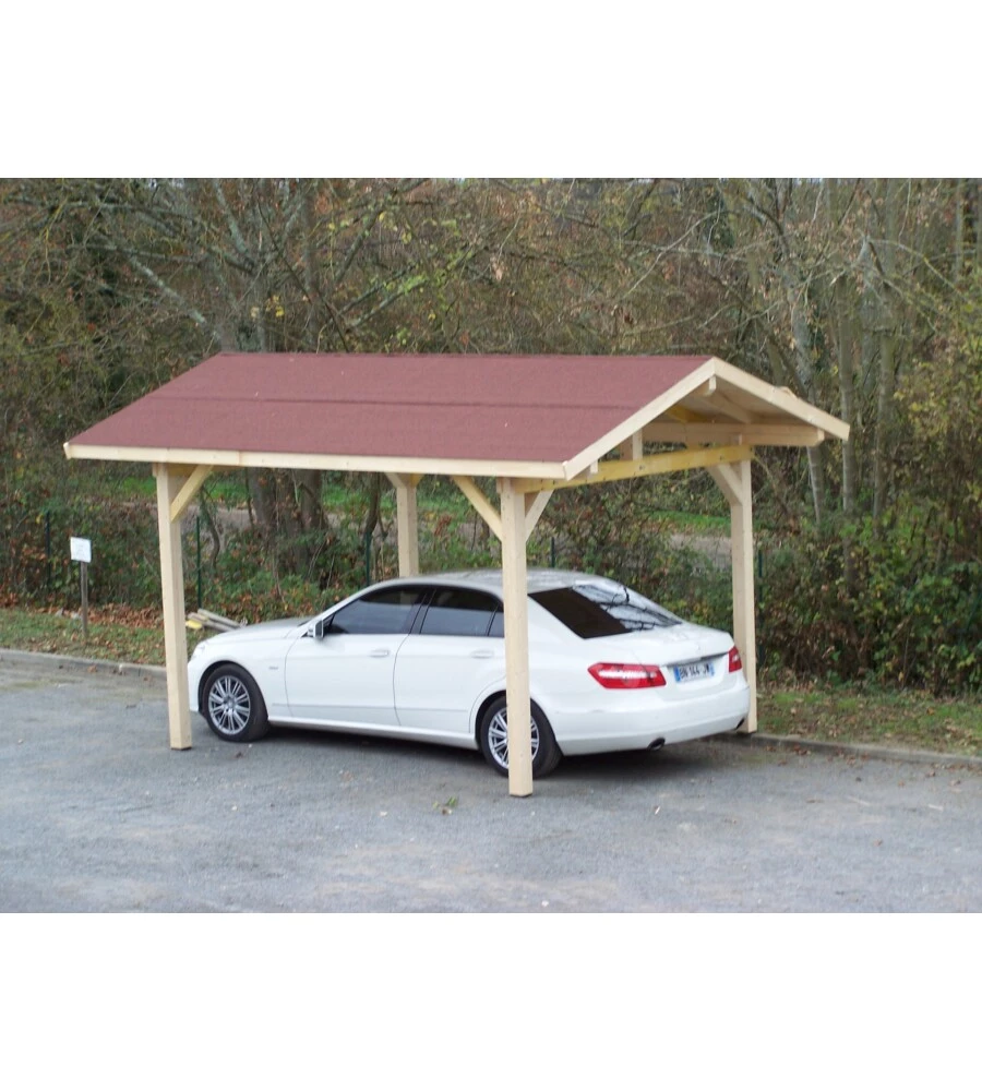 Carport auto in legno habrita "karpa 3550 bm" 1 posto 3,5x5,0x3,09 mt