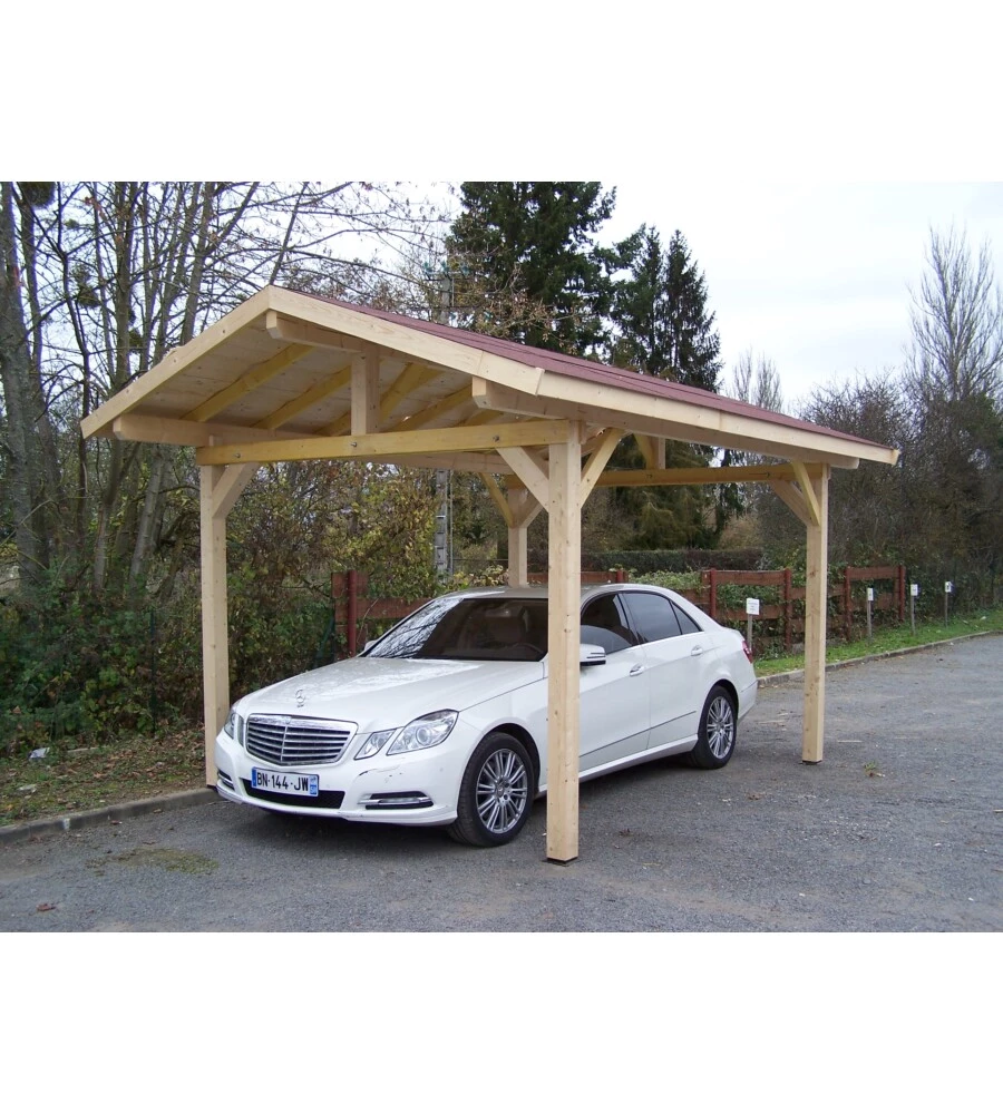 Carport auto in legno habrita "karpa 3550 bm" 1 posto 3,5x5,0x3,09 mt