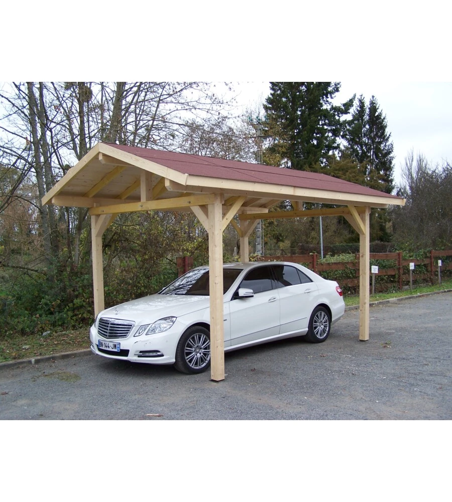 Carport auto in legno habrita "karpa 3550 bm" 1 posto 3,5x5,0x3,09 mt