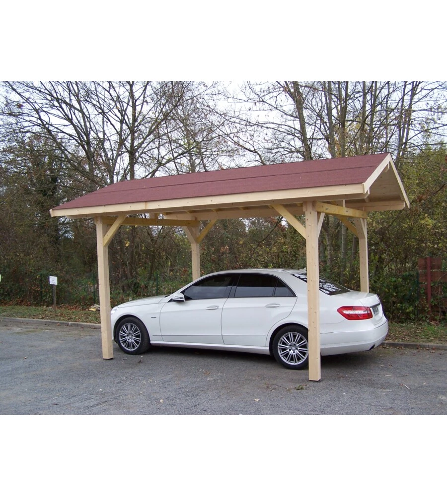 Carport auto in legno habrita "karpa 3550 bm" 1 posto 3,5x5,0x3,09 mt