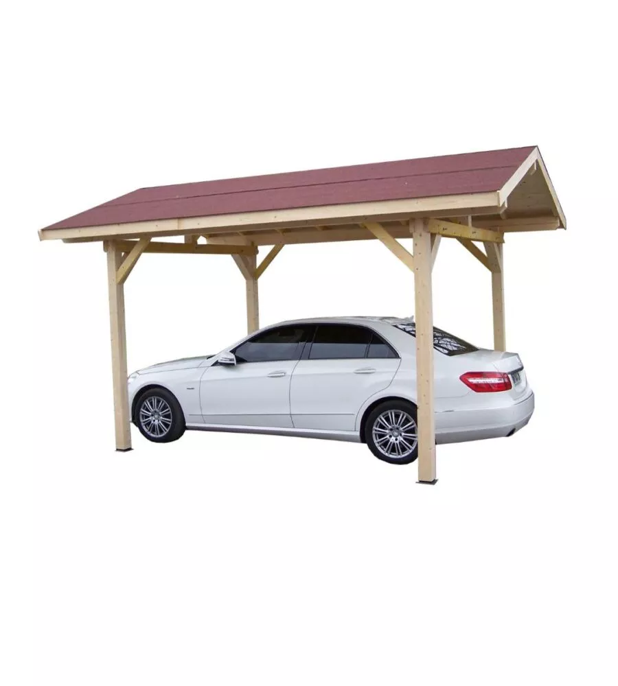 Carport auto in legno habrita "karpa 3550 bm" 1 posto 3,5x5,0x3,09 mt