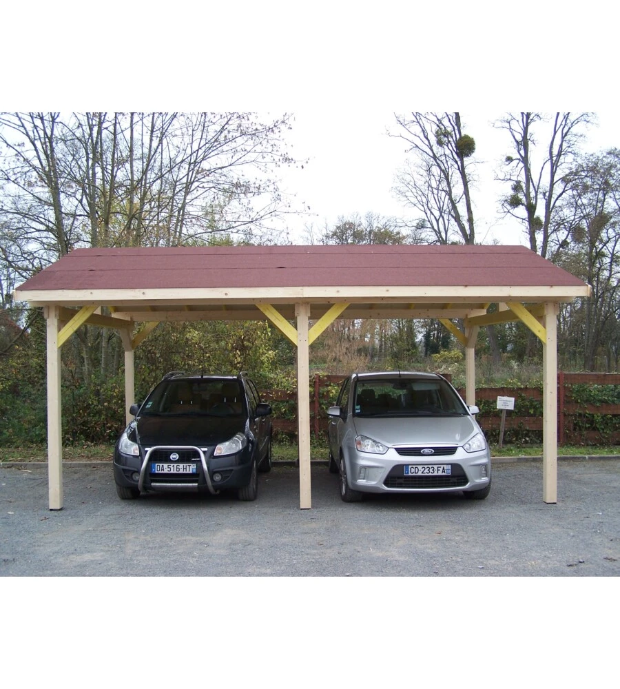 Carport auto in legno habrita "karpa 4563 bm" 2 posti 6,32x4,50x3,30 mt