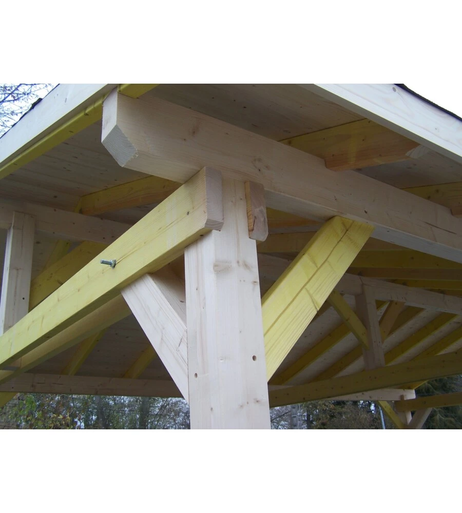 Carport auto in legno habrita "karpa 4563 bm" 2 posti 6,32x4,50x3,30 mt