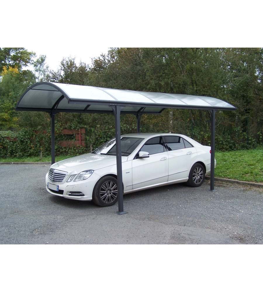 Carport auto in alluminio e policarbonato habrita "car 3048 alrp t" 1 posto 4,85x3,01x2,50 mt