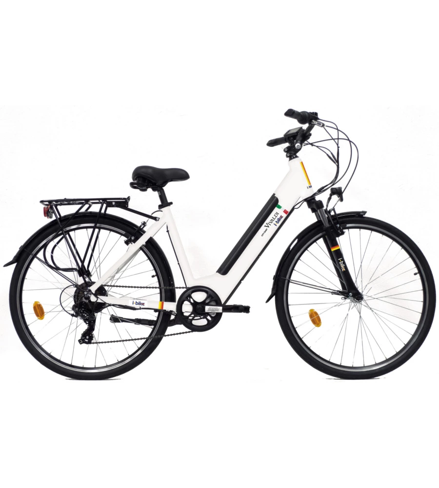 Bici elettrica i-bike "city easy vivaldi" 28" 80 km bianca