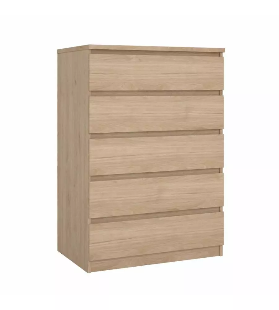 Cassettiera larga "naia" con 5 cassetti colore legno, 77x50x111,3 cm