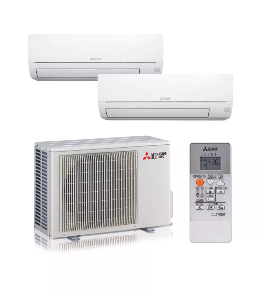 Climatizzatore caldo freddo mitsubishi linea smart serie m pompa di calore "mxz2ha40vfe12535hrvfkit" dualsplit e unitÀ esterna 9000 + 12000 btu