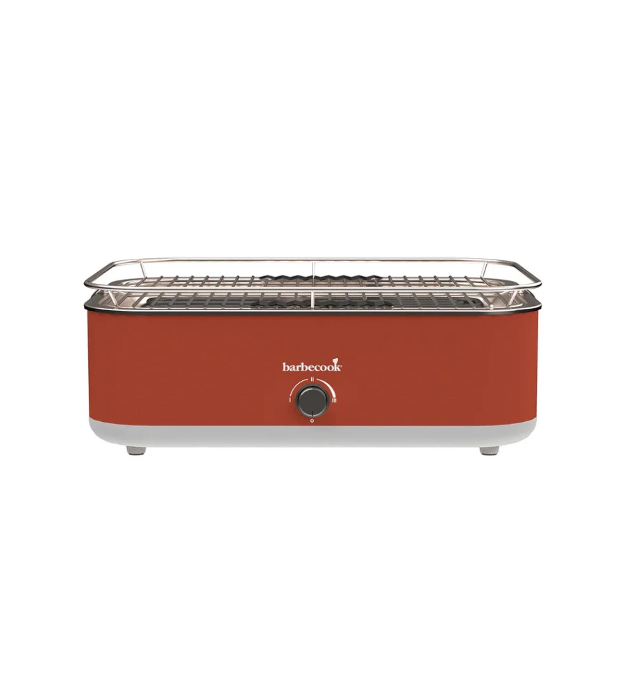 Barbecue elettrico da tavolo barbecook "e-carlo" in acciaio inox colore rosso, griglia 38,5x28,5 cm