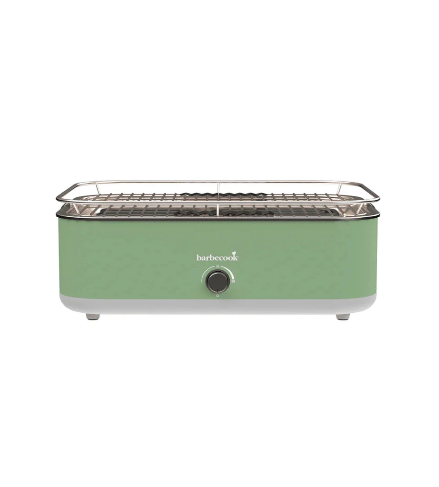 Barbecue elettrico da tavolo barbecook "e-carlo" in acciaio inox colore verde, griglia 38,5x28,5 cm