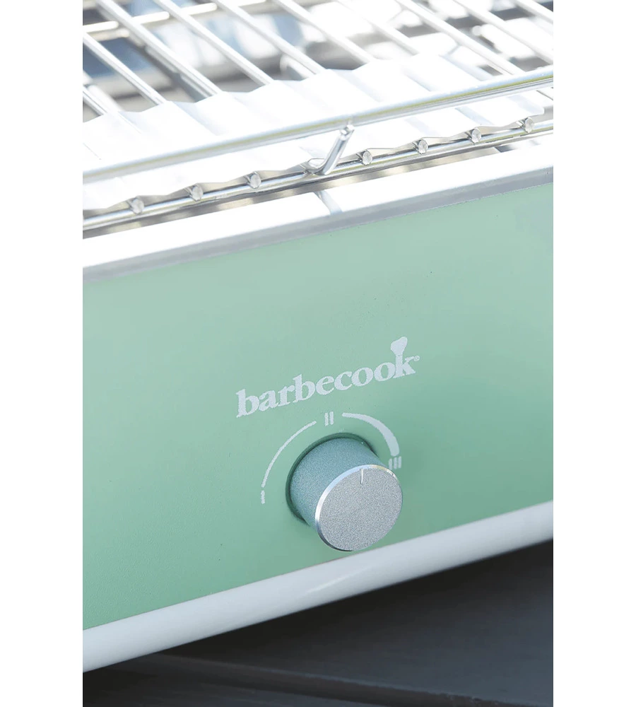 Barbecue elettrico da tavolo barbecook "e-carlo" in acciaio inox colore verde, griglia 38,5x28,5 cm