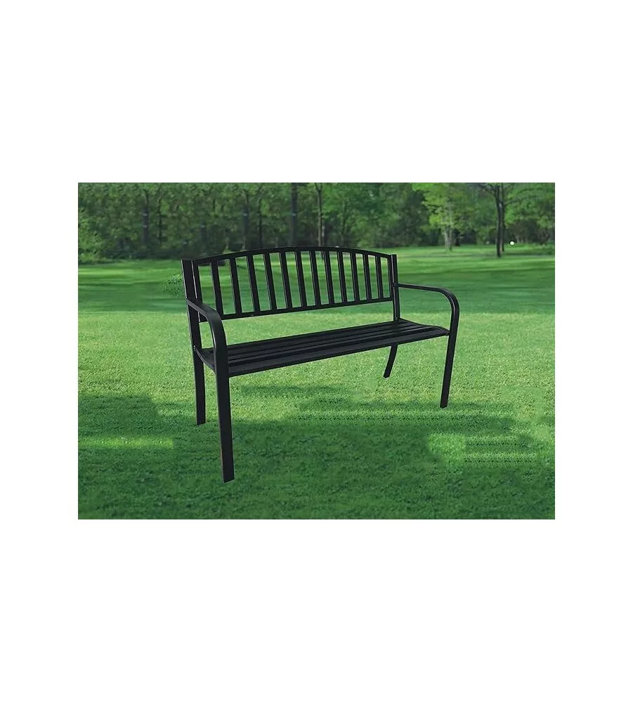 Panchina da giardino garden friend "hollywood" in acciaio nero 120x50x75 cm