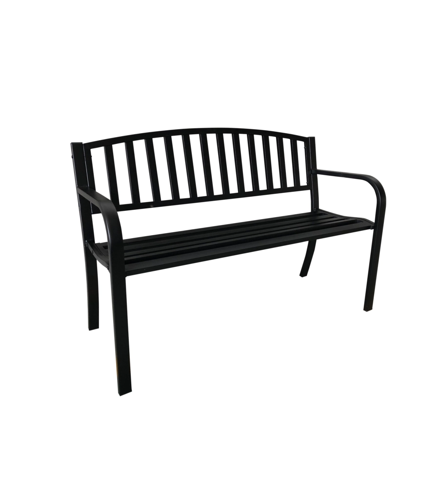 Panchina da giardino garden friend "hollywood" in acciaio nero 120x50x75 cm