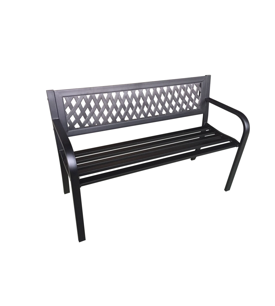 Panchina da giardino garden friend "boulevard" in acciaio nero 120x50x75 cm