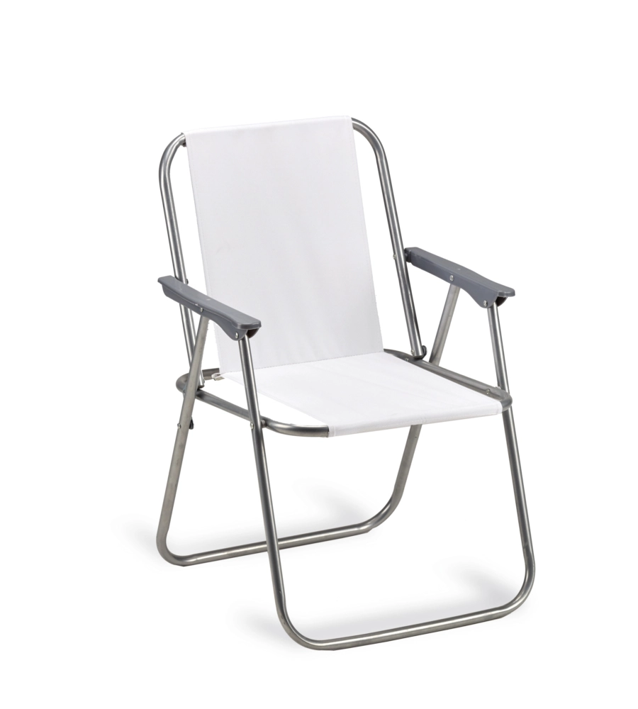 Sedia da giardino garden friend "relax" in acciaio e pvc bianca 53x47x76 cm