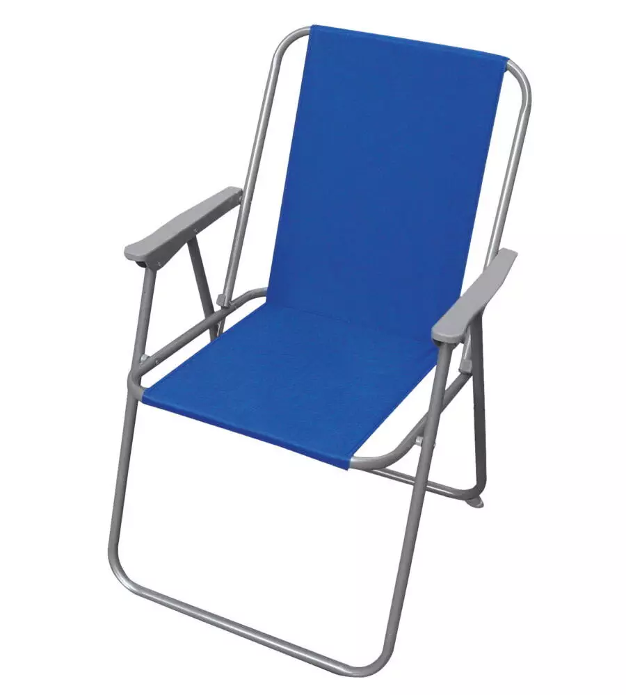 Sedia da giardino garden friend "relax" in acciaio e pvc blu 53x47x76 cm