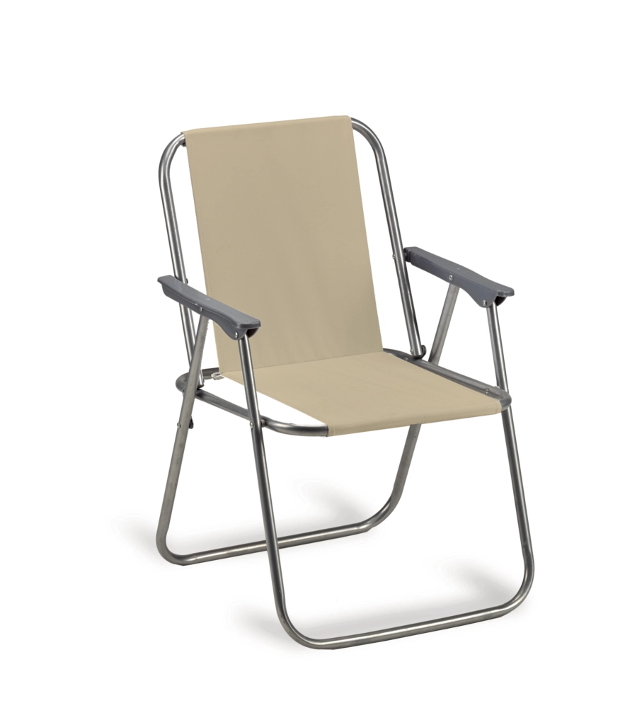 Sedia da giardino garden friend "relax" in acciaio e pvc beige 53x47x76 cm