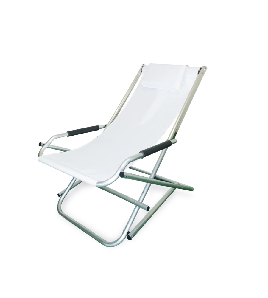 Sdraio da giardino garden friend "elba" in alluminio e pvc bianco 60x97x70 cm