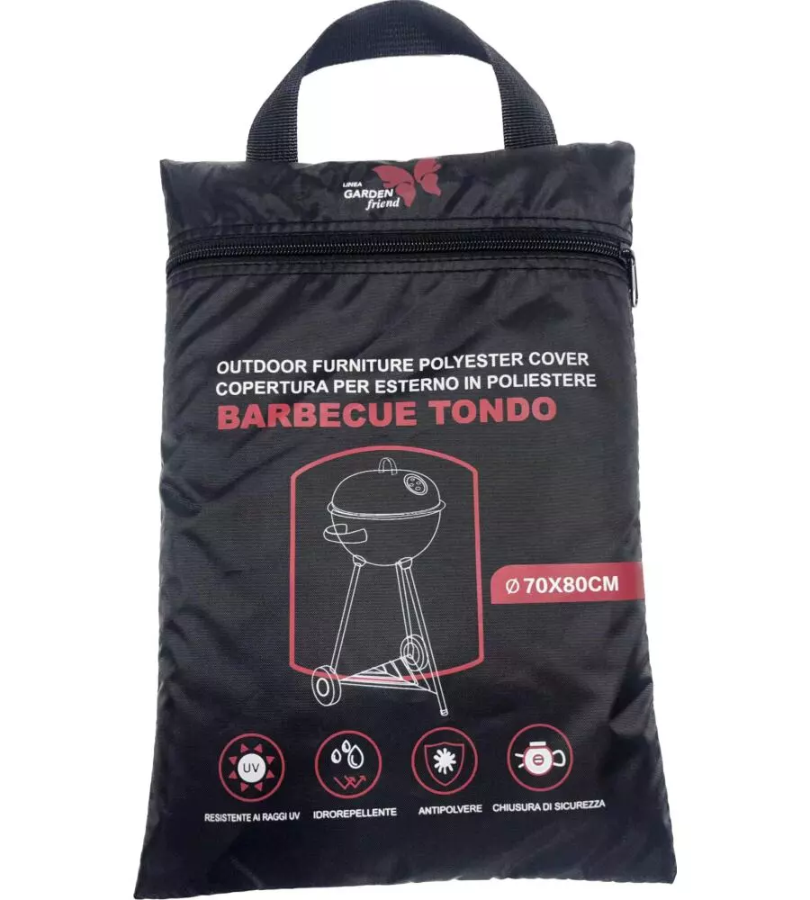 Telo di copertura garden friend per barbecue rotondo 70x80 cm