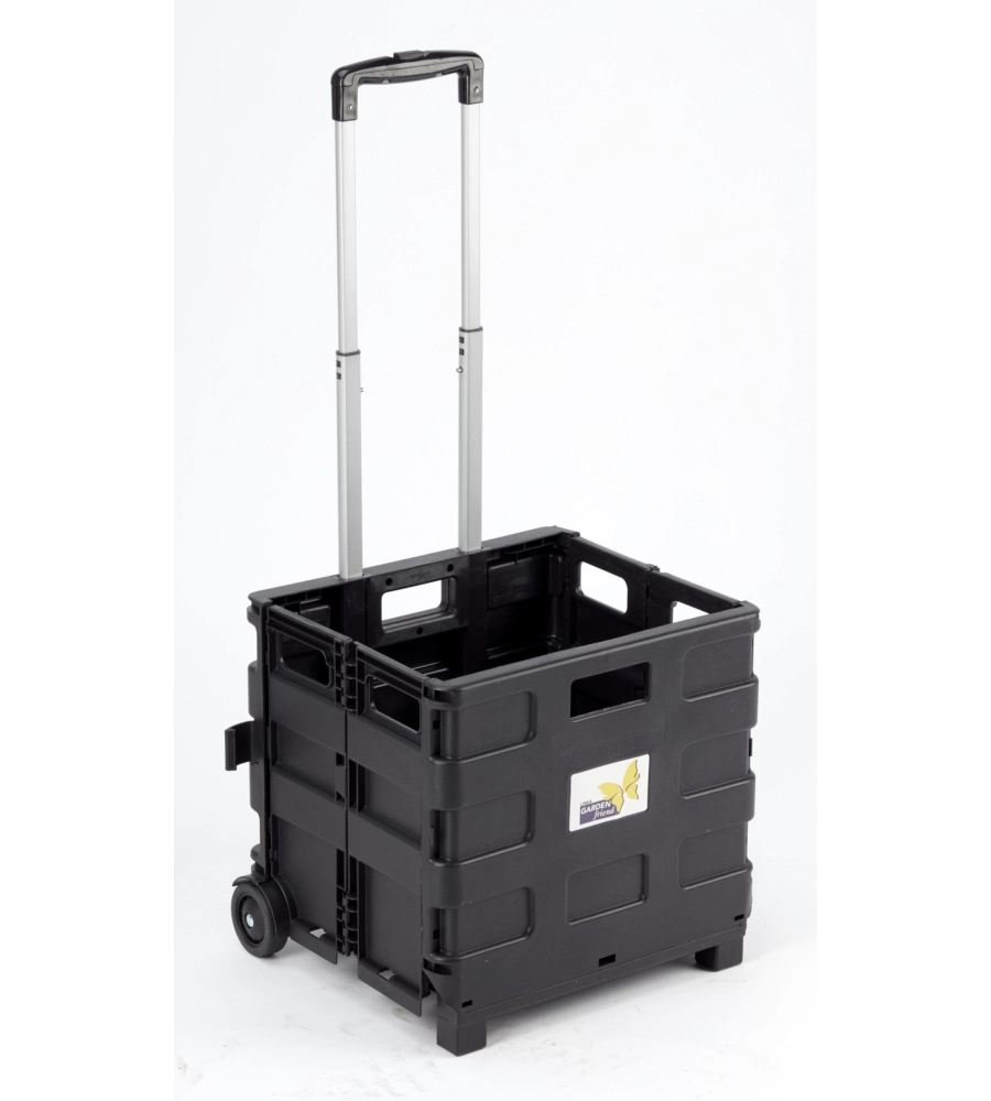 Carrello trasporto con cassa pieghevole garden friend portata 25 kg 38x33x87 cm