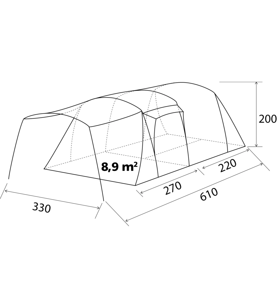 Tenda da campeggio brunner "bullet 5" 5 persone 300x210x190 cm