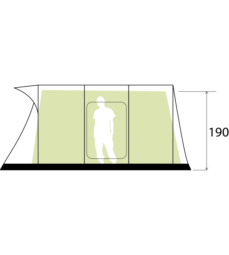 Tenda da campeggio brunner "bullet 5" 5 persone 300x210x190 cm