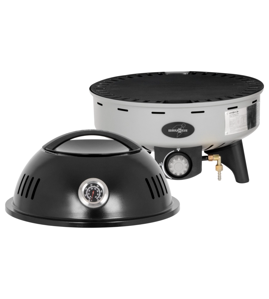 Barbecue a gas portatile brunner "devil bbqruiser ht 30" con griglia reversibile, ø47 cm