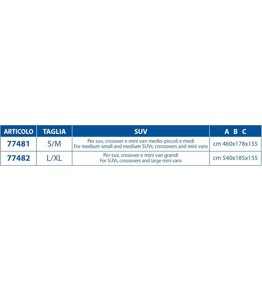 Telo antigrandine copriauto goodyear - taglia s/m suv