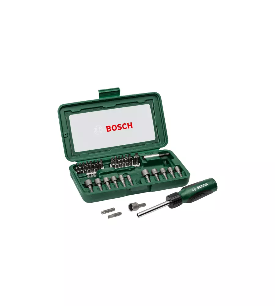 Set bit avvitamento bosch da 46 pezzi con cricchetto