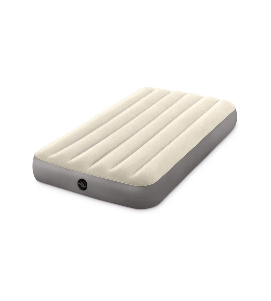 Materasso singolo gonfiabile intex "airbed dura-beam single-high" crema 99x191x25 cm