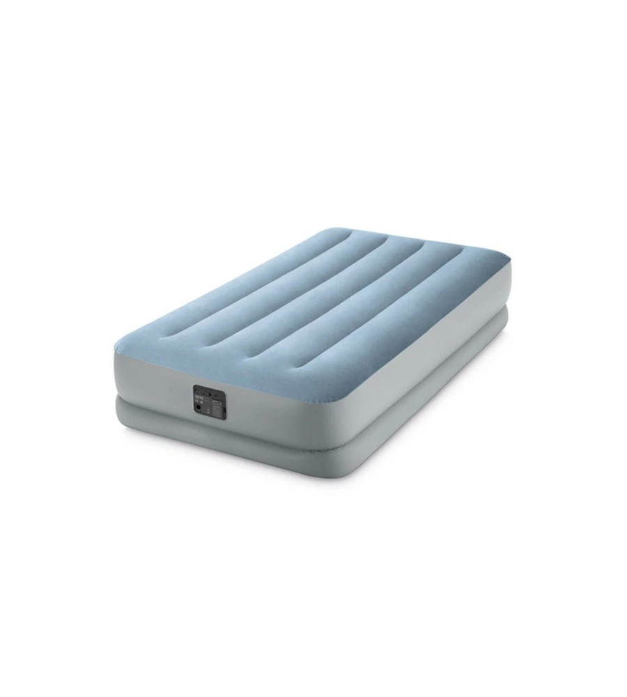 Materasso singolo autogonfiante intex "airbed dura-beam mid-rise comfort" azzurro con pompa usb incorporata 99x191x36 cm