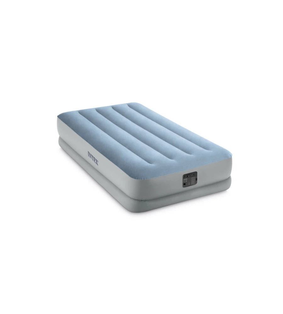 Materasso singolo autogonfiante intex "airbed dura-beam mid-rise comfort" azzurro con pompa usb incorporata 99x191x36 cm