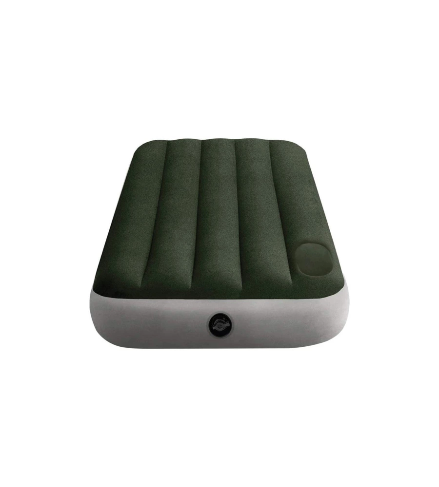 Materasso mezza piazza gonfiabile intex "airbed dura-beam standard downy" con pompa a pedale verde 76x191x25 cm