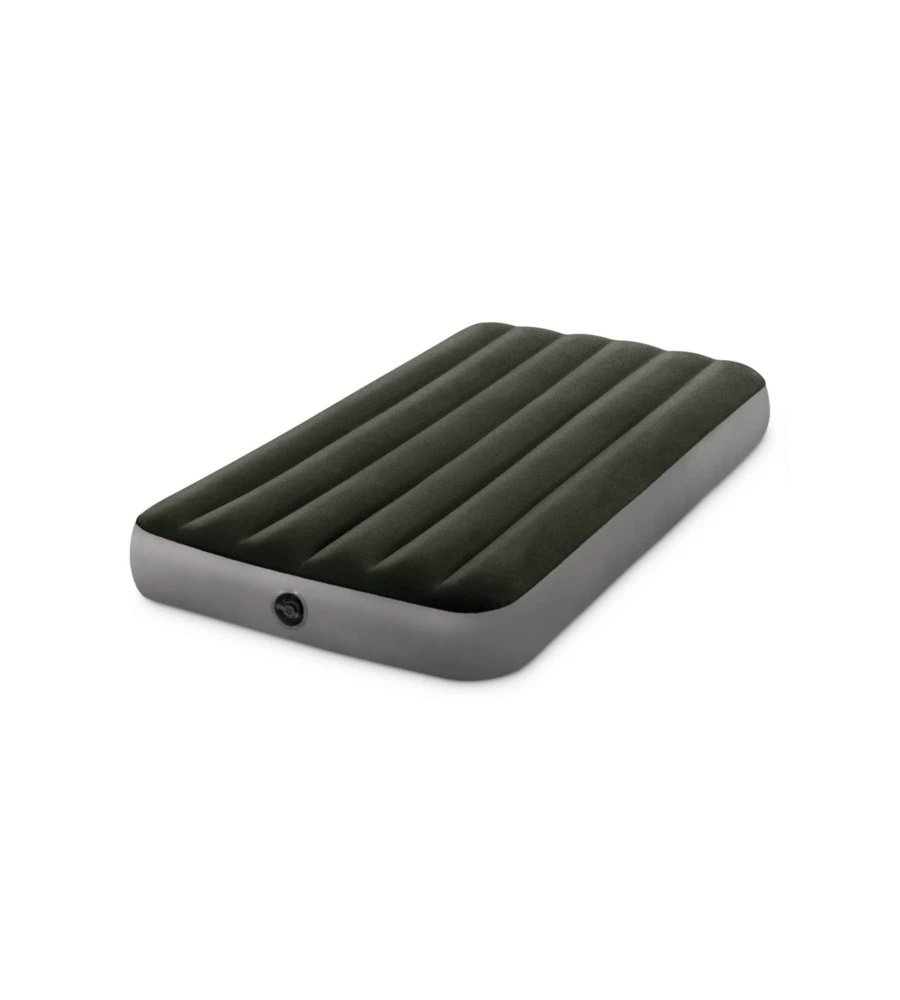 Materasso singolo gonfiabile intex "airbed dura-beam standard prestige downy" con pompa a batteria verde 99x191x25 cm