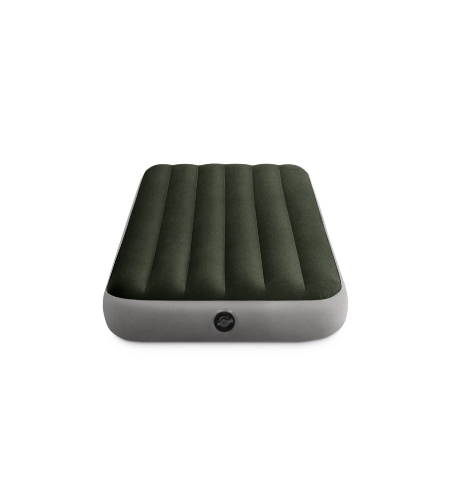 Materasso singolo gonfiabile intex "airbed dura-beam standard prestige downy" con pompa a batteria verde 99x191x25 cm