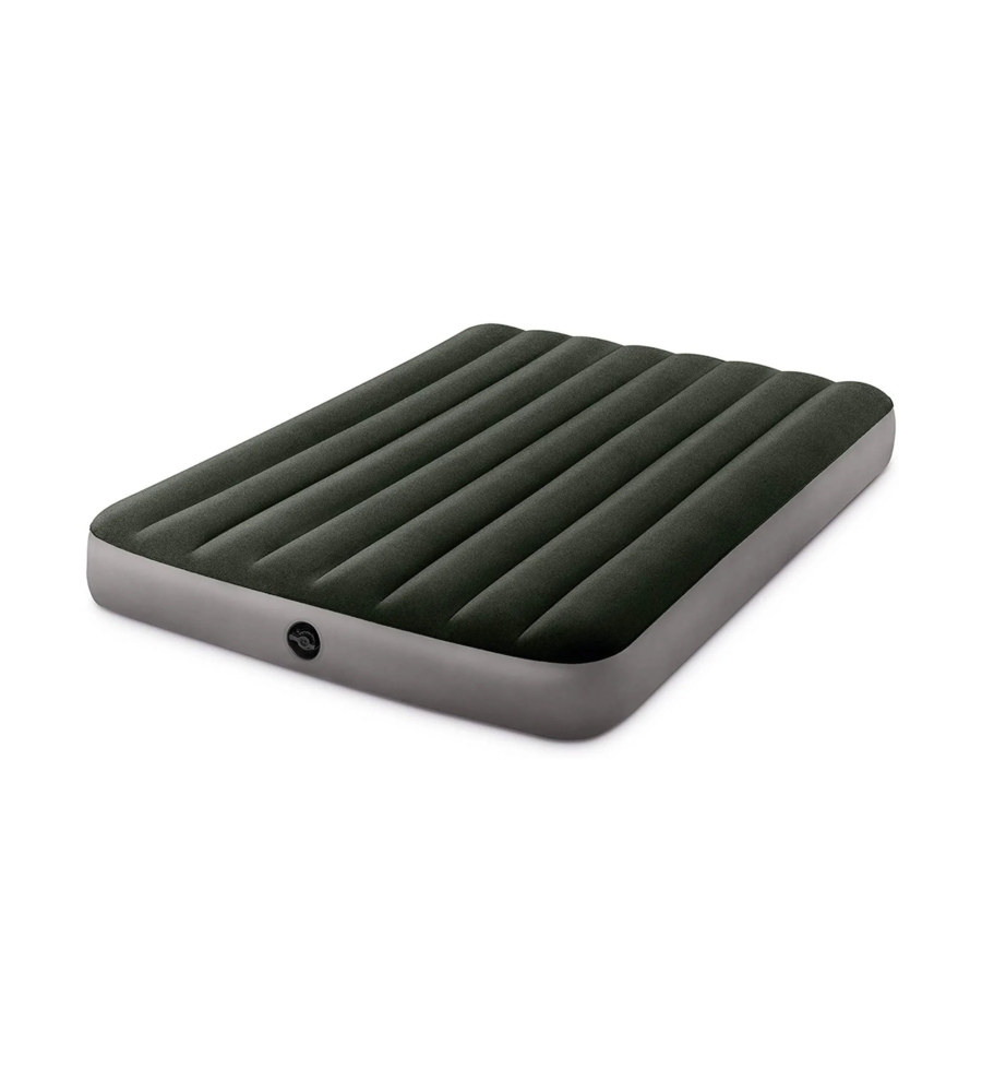 Materasso piazza e mezza gonfiabile intex "airbed dura-beam standard prestige downy" con pompa a batteria verde 137x191x25 cm