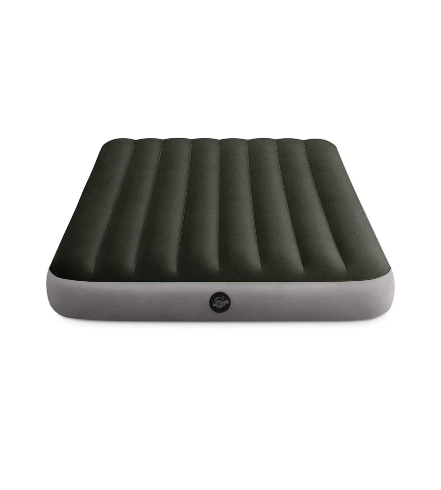 Materasso piazza e mezza gonfiabile intex "airbed dura-beam standard prestige downy" con pompa a batteria verde 137x191x25 cm