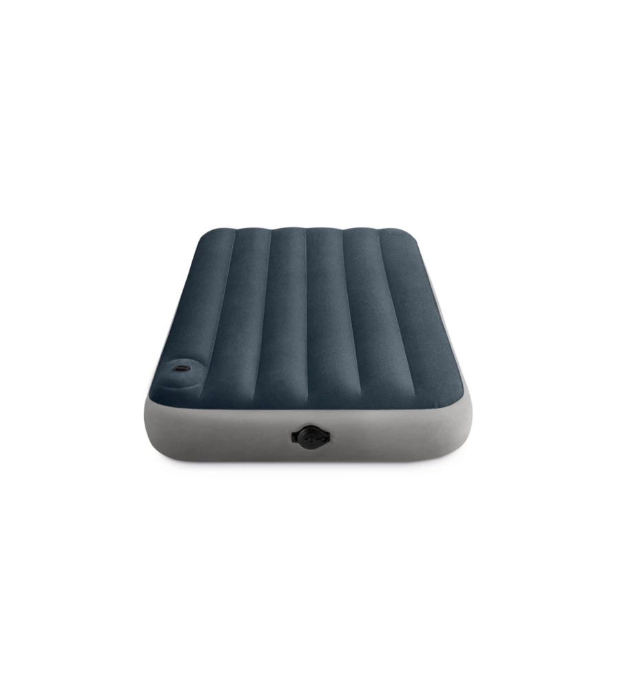 Materasso singolo gonfiabile intex "airbed dura-beam standard downy" con pompa a pedale blu 99x191x25 cm