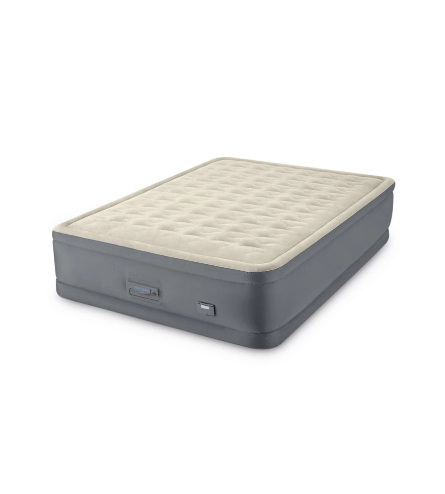 Materasso matrimoniale autogonfiante intex "airbed dura-beam premaire ii" con pompa elettrica incorporata, porta usb e controllo tramite app beige 152x203x46 cm