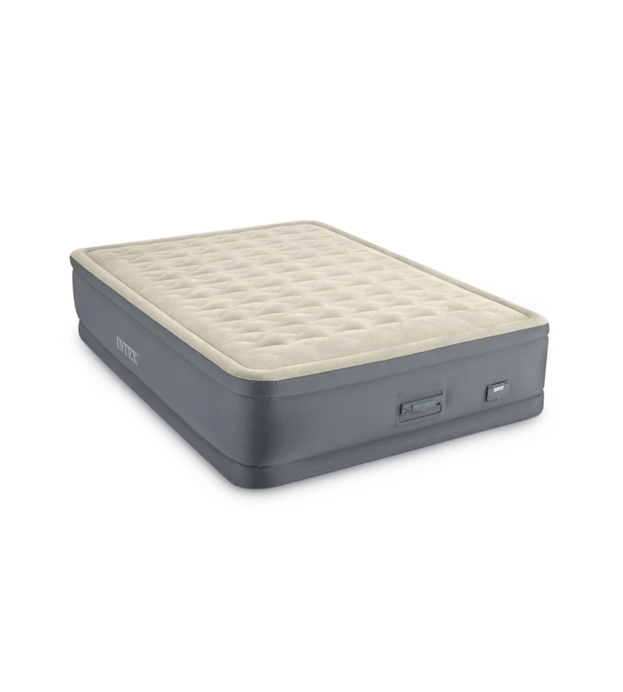 Materasso matrimoniale autogonfiante intex "airbed dura-beam premaire ii" con pompa elettrica incorporata, porta usb e controllo tramite app beige 152x203x46 cm